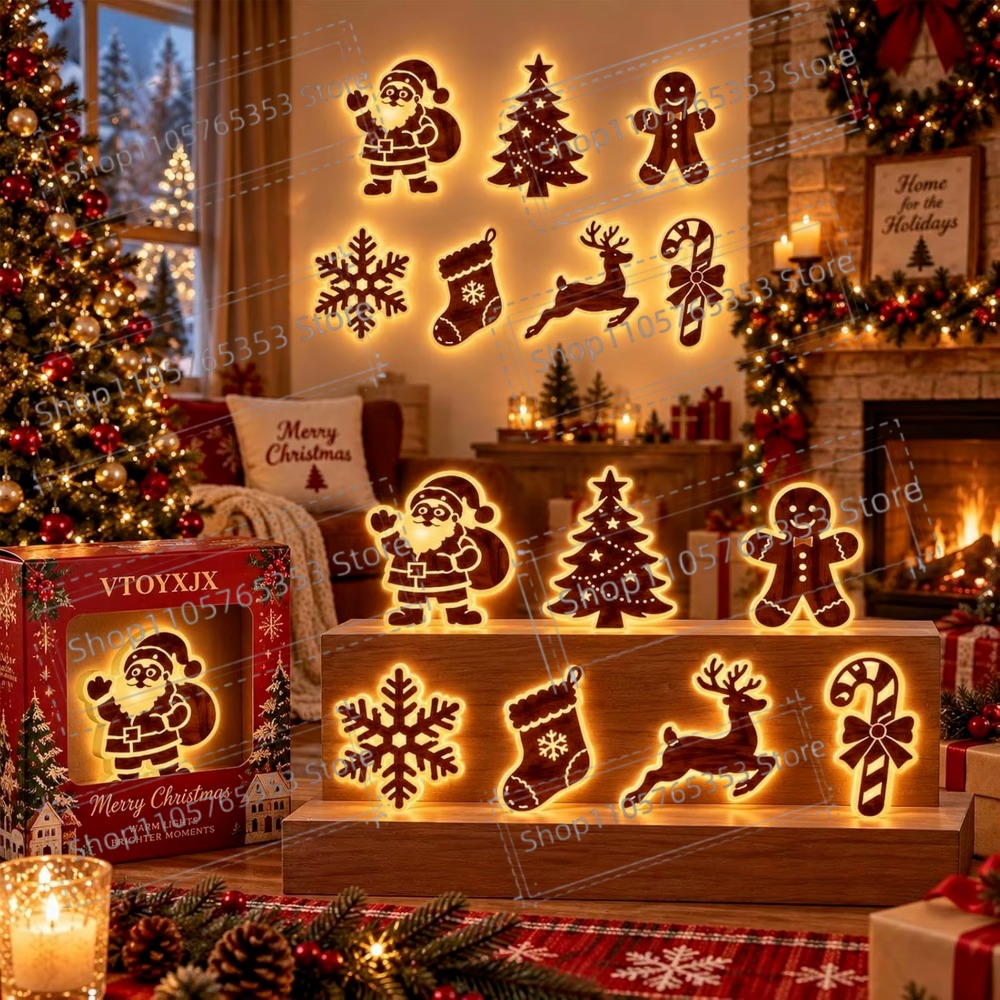 Wall Sticker - Décor de Noël 2027, renne lumineux,