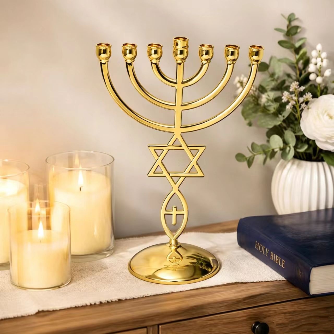 Candle Holder Decor - Ensemble de bougeoirs à sept branches