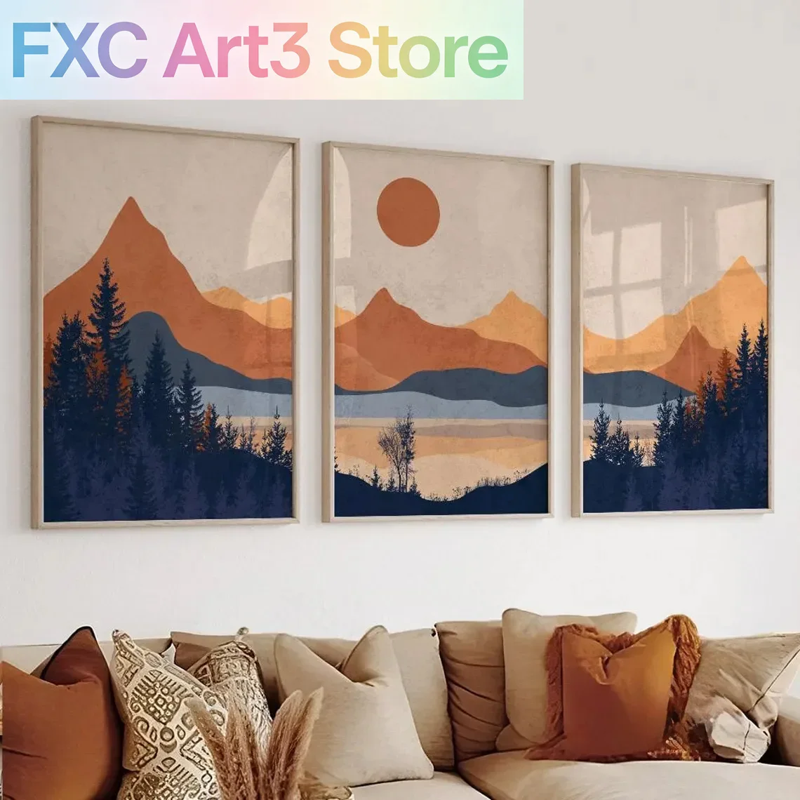 Abstract Canvas Set - Lot de 3 affiches murales abstraites