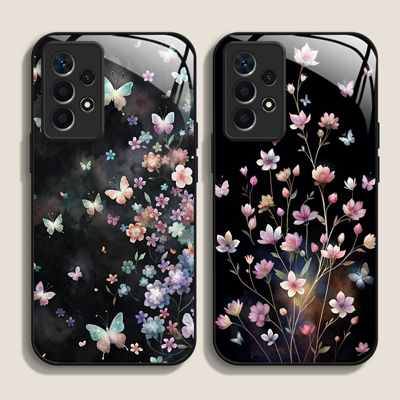 Vase Decor - Coque de téléphone en verre trempé,