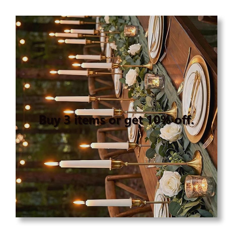 Candle Holder Decor - 12 bougeoirs dorés, bougeoirs vintage en