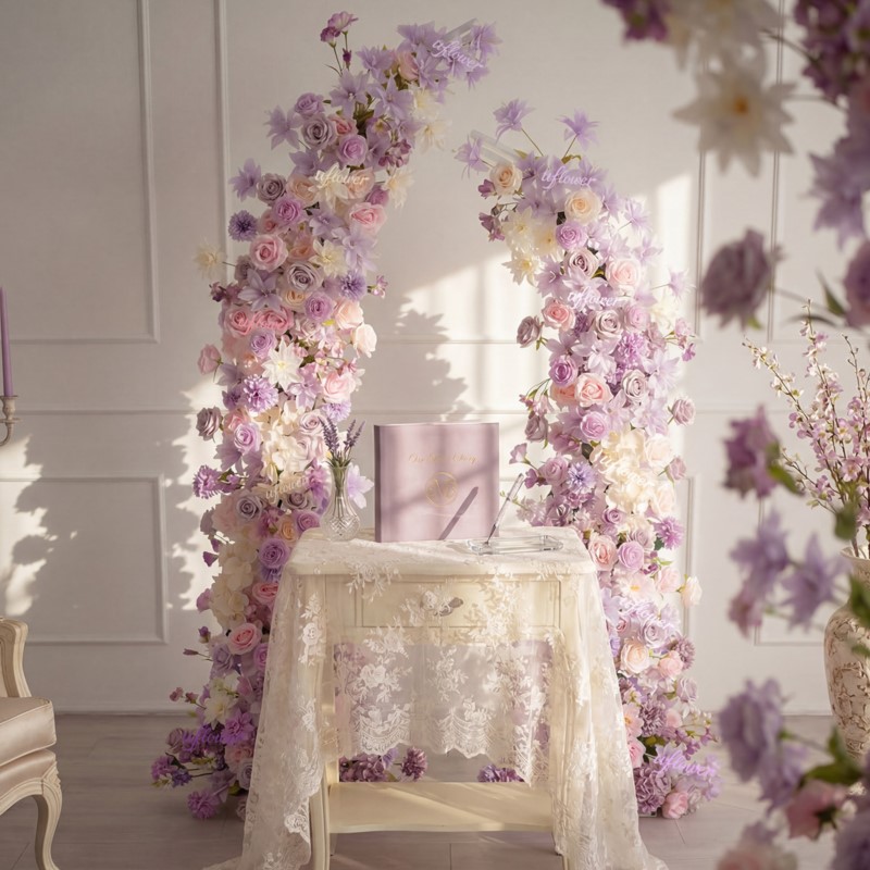 Table Runner - Lys artificiels 5D Uflower violet et