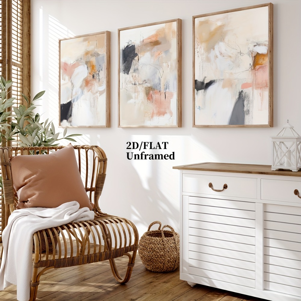 Lot de 3 tableaux muraux sans  - Abstract Canvas Set avis et prix