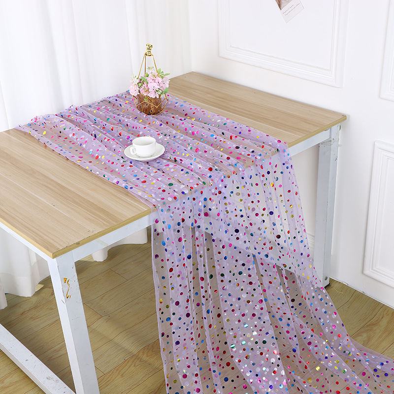 Tissu en tulle à pois colorés  - Table Runner avis et prix
