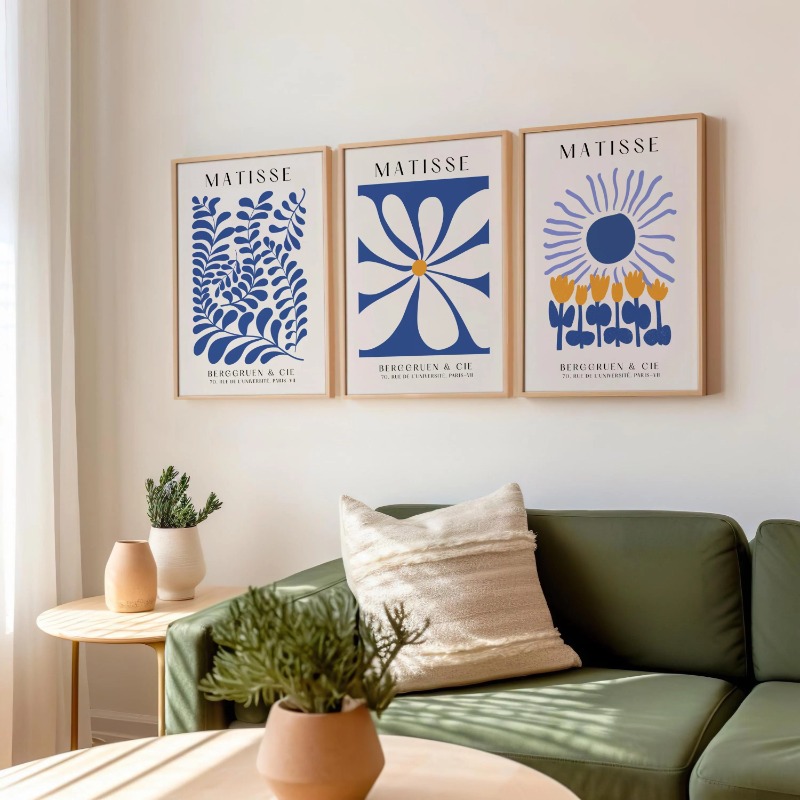 Ensemble de 3 impressions bleu - Abstract Canvas Set avis et prix